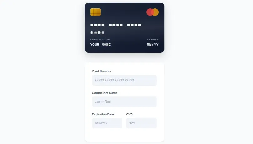 Interactive 3D Payment Card