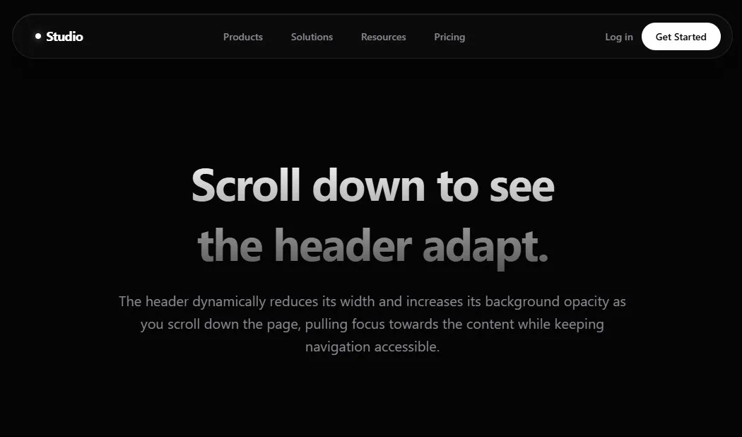 Fluid Glassmorphic Header (Navbar)