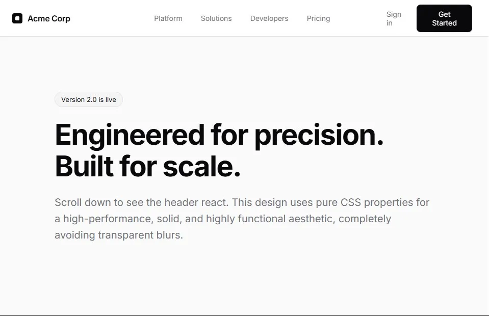 Structured Modern Header