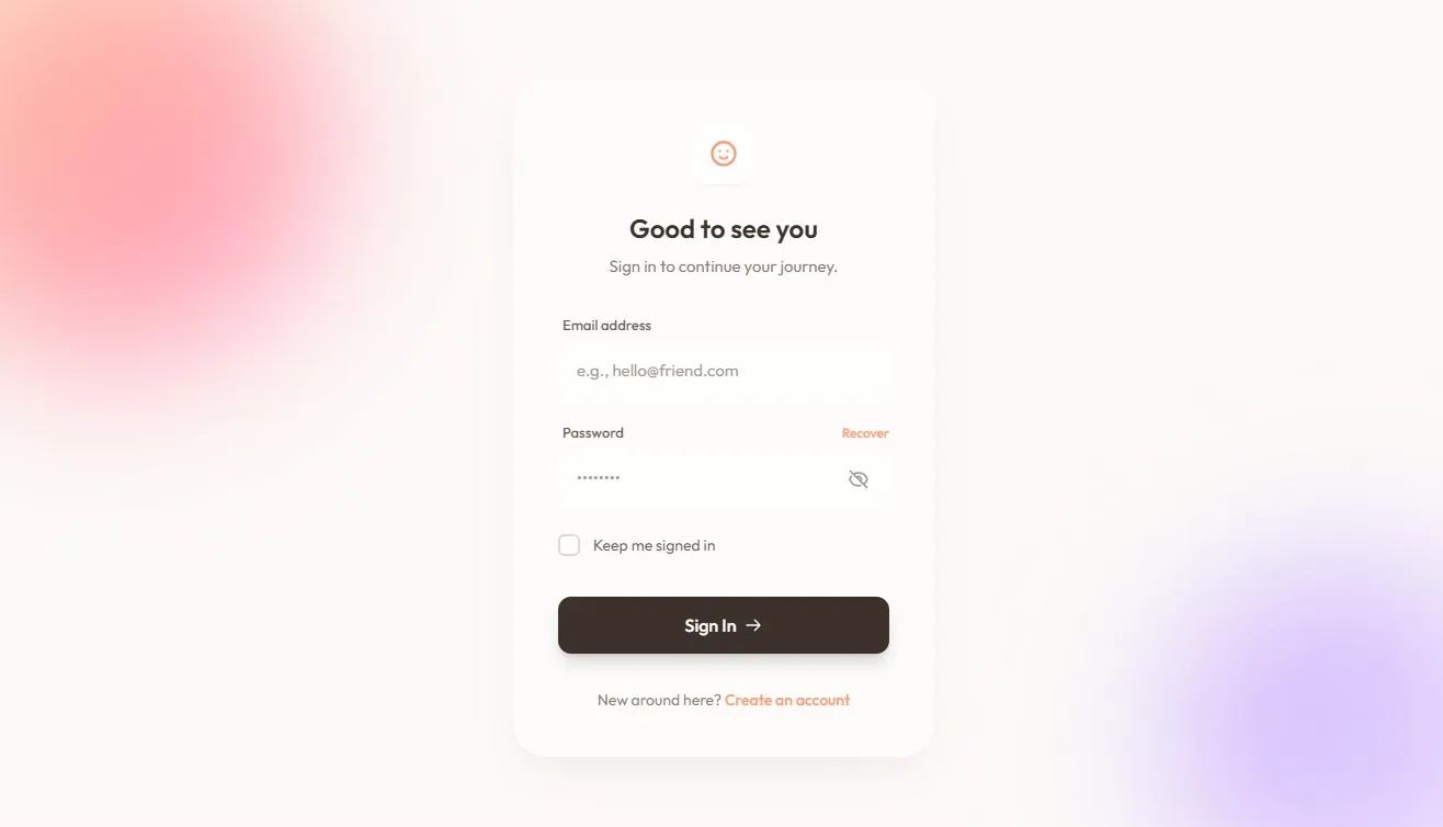 Sunrise Glass Login Form