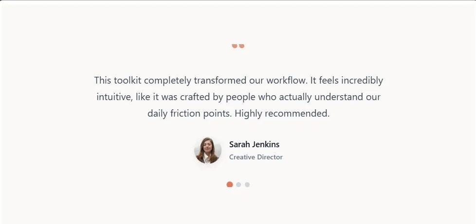 Elegant Modern CSS Testimonial Slider Code
