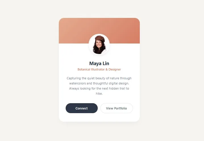 Warm Narrative Profile Card