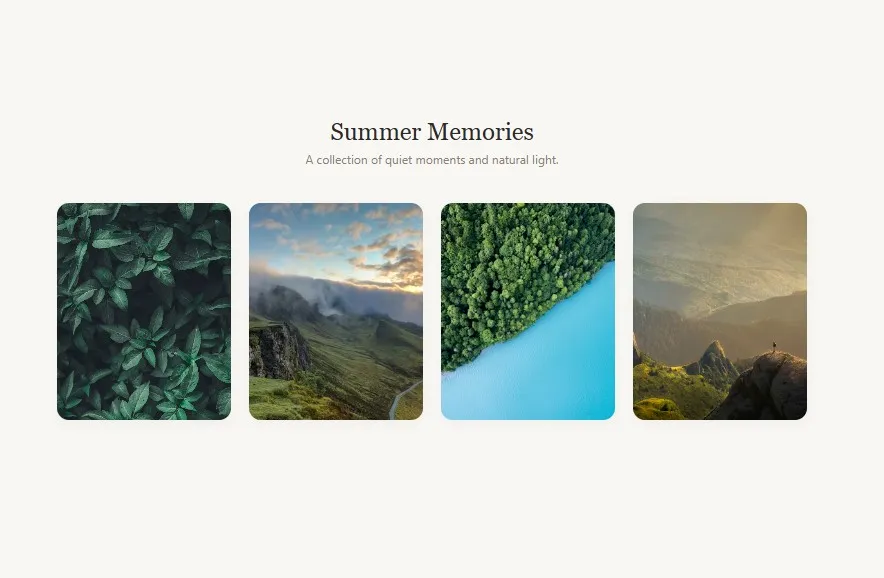 Organic Moodboard Image Gallery
