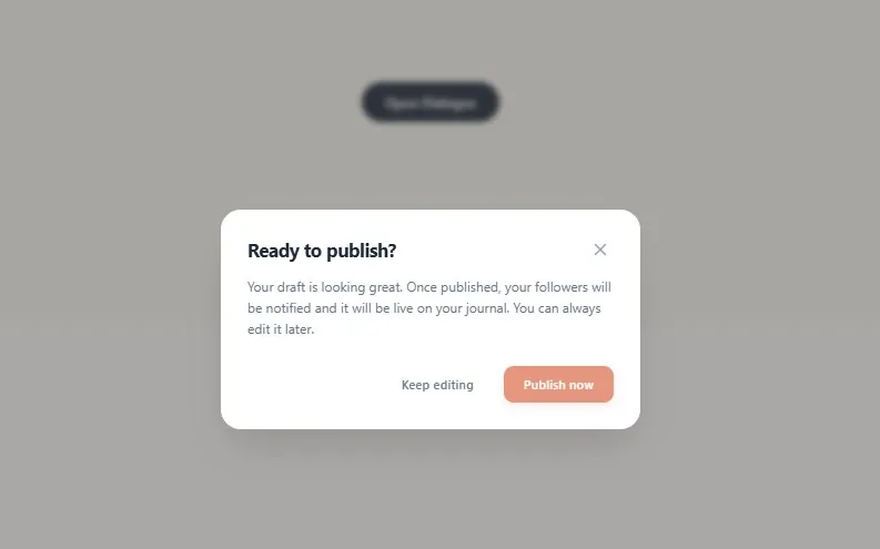 Gentle Dialogue Modal