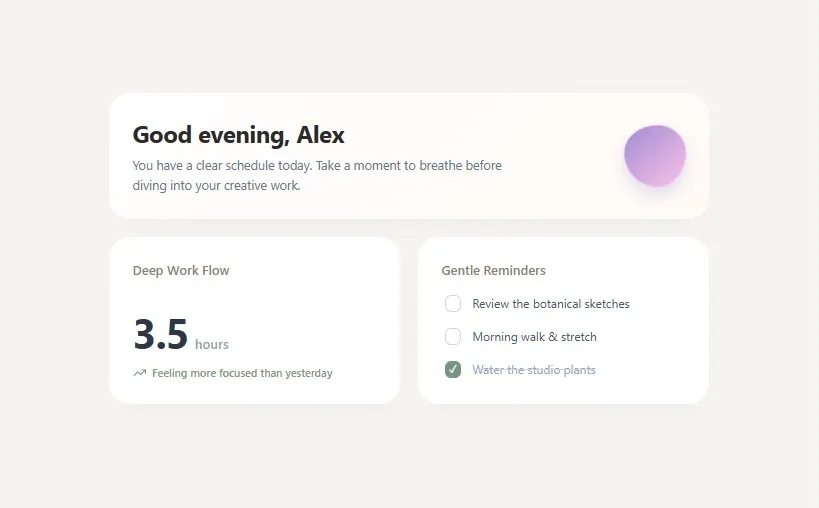 Organic Personal Dashboard Widgets