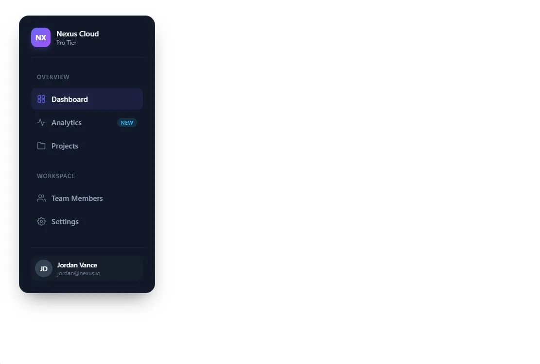 Midnight Cyber Workspace Sidebar