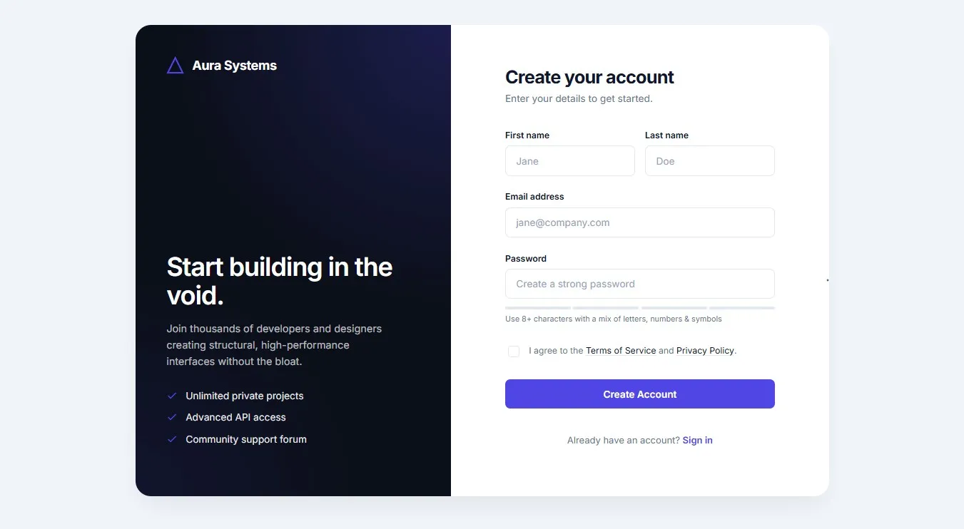 Obsidian Contextual Signup Form