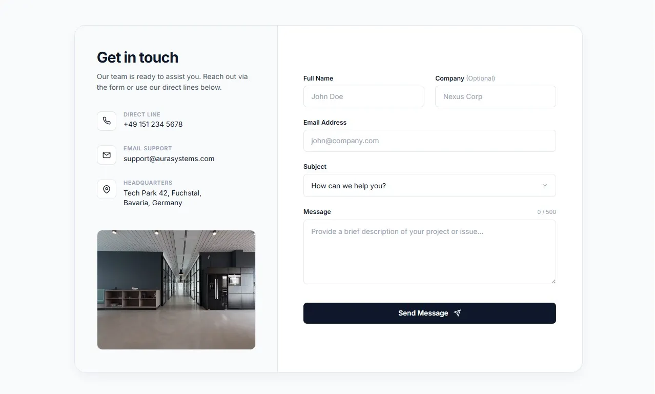 Meridian Contextual Contact Form