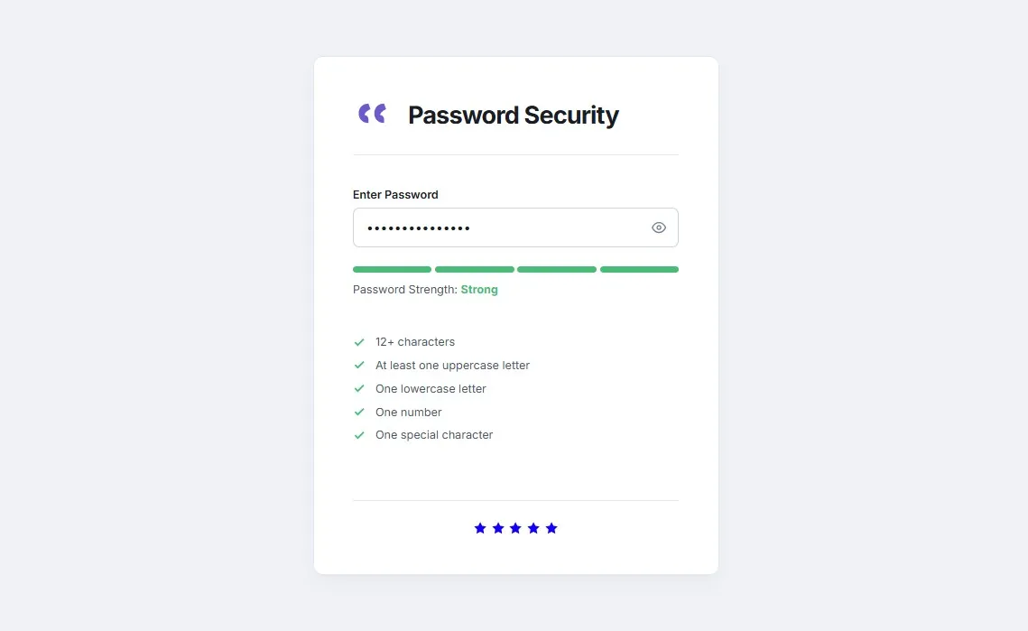 Password Strength Meter Card