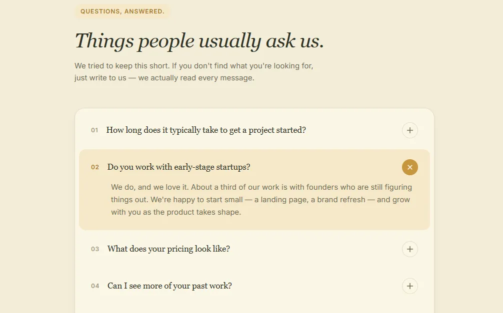 A Human-Scaled FAQ Accordion