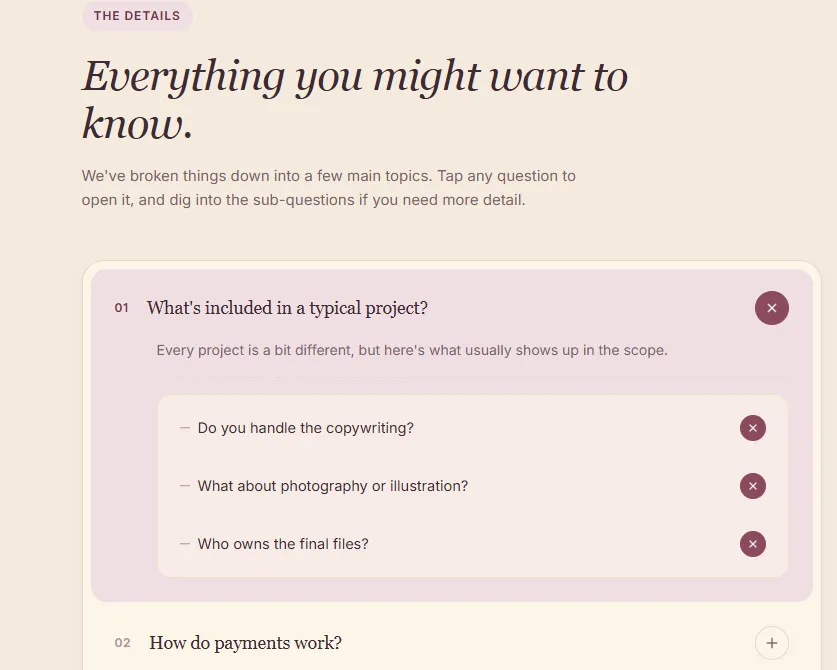 A Nested FAQ Accordion