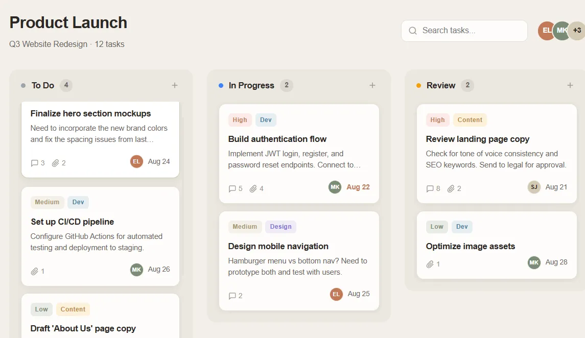 A Human-Centric Task Board