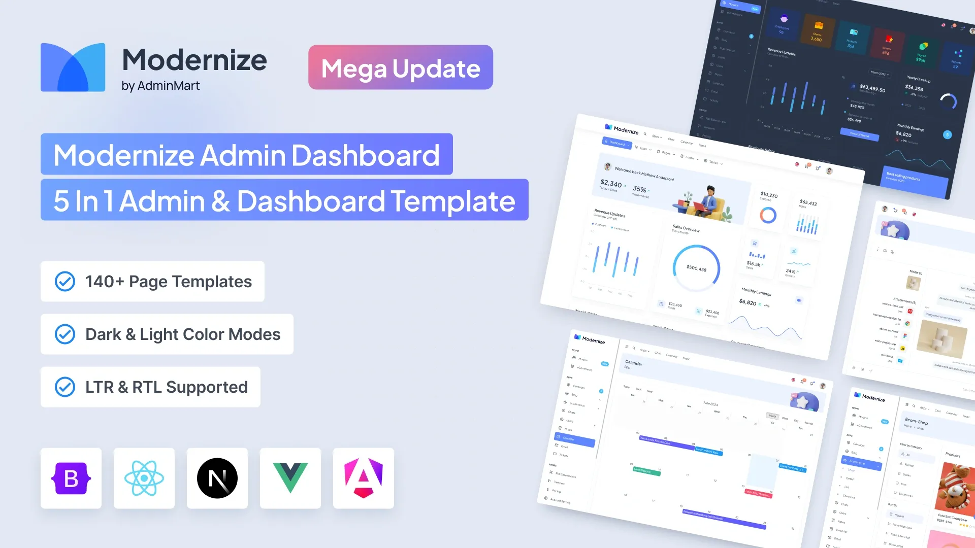 Modernize - Multipurpose Admin Dashboard Template