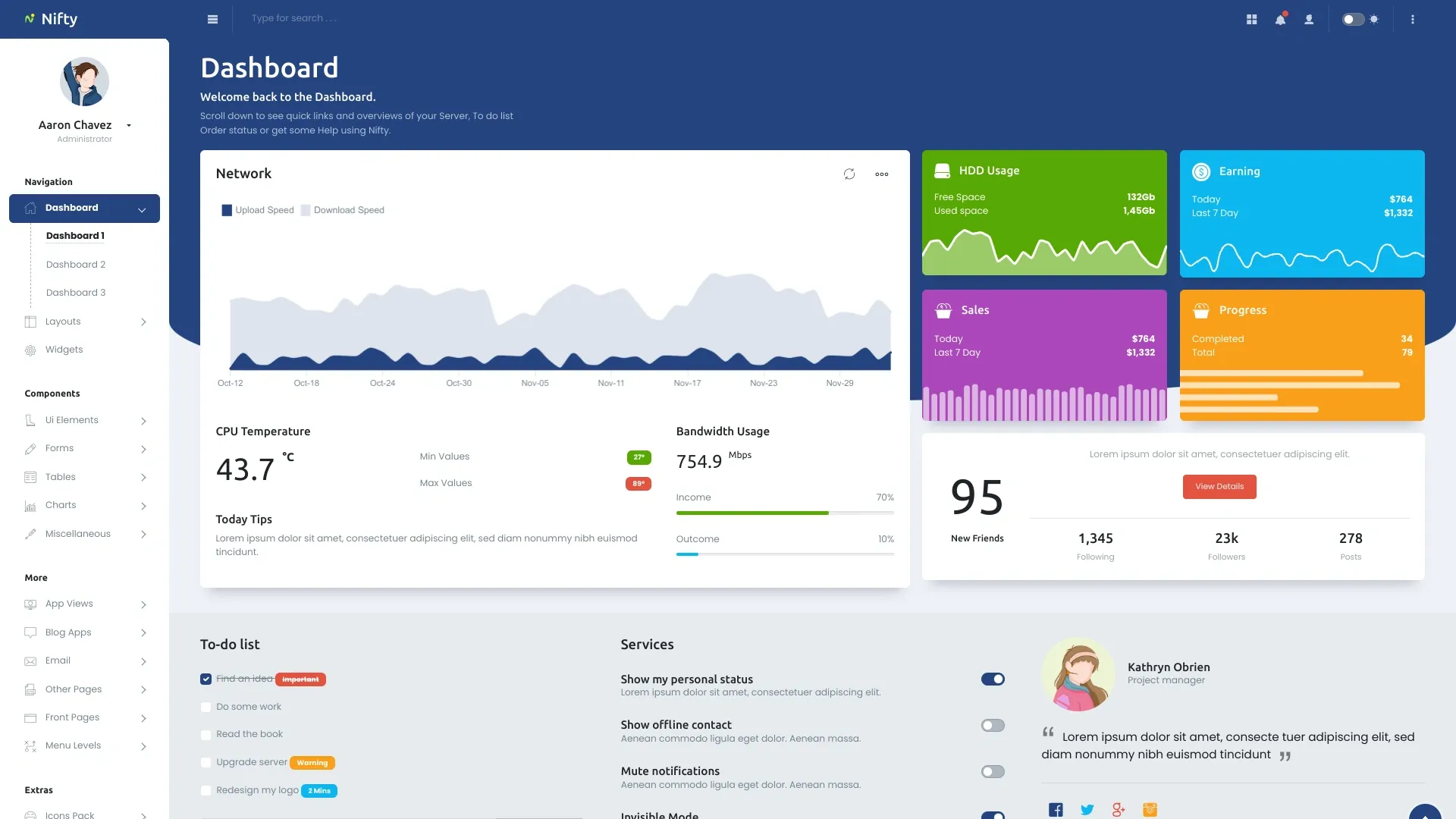 Nifty - Bootstrap Admin Dashboard Template