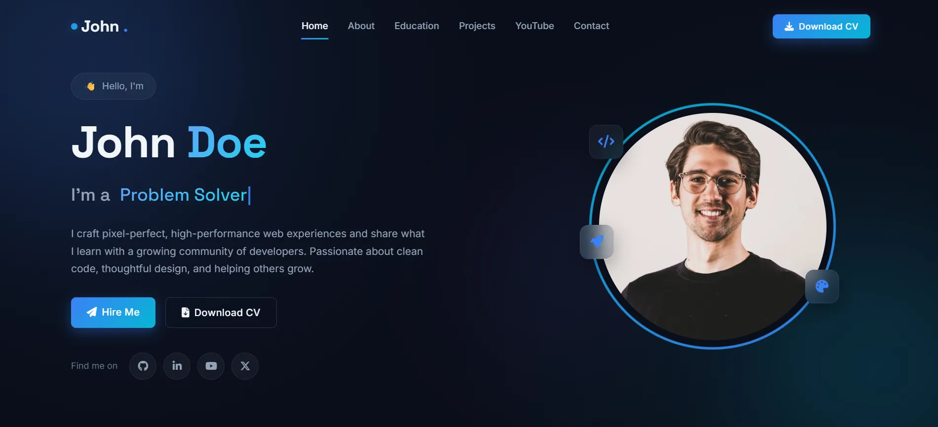 Nebula — Modern AI-Inspired Personal Portfolio Template | Dark & Light Theme