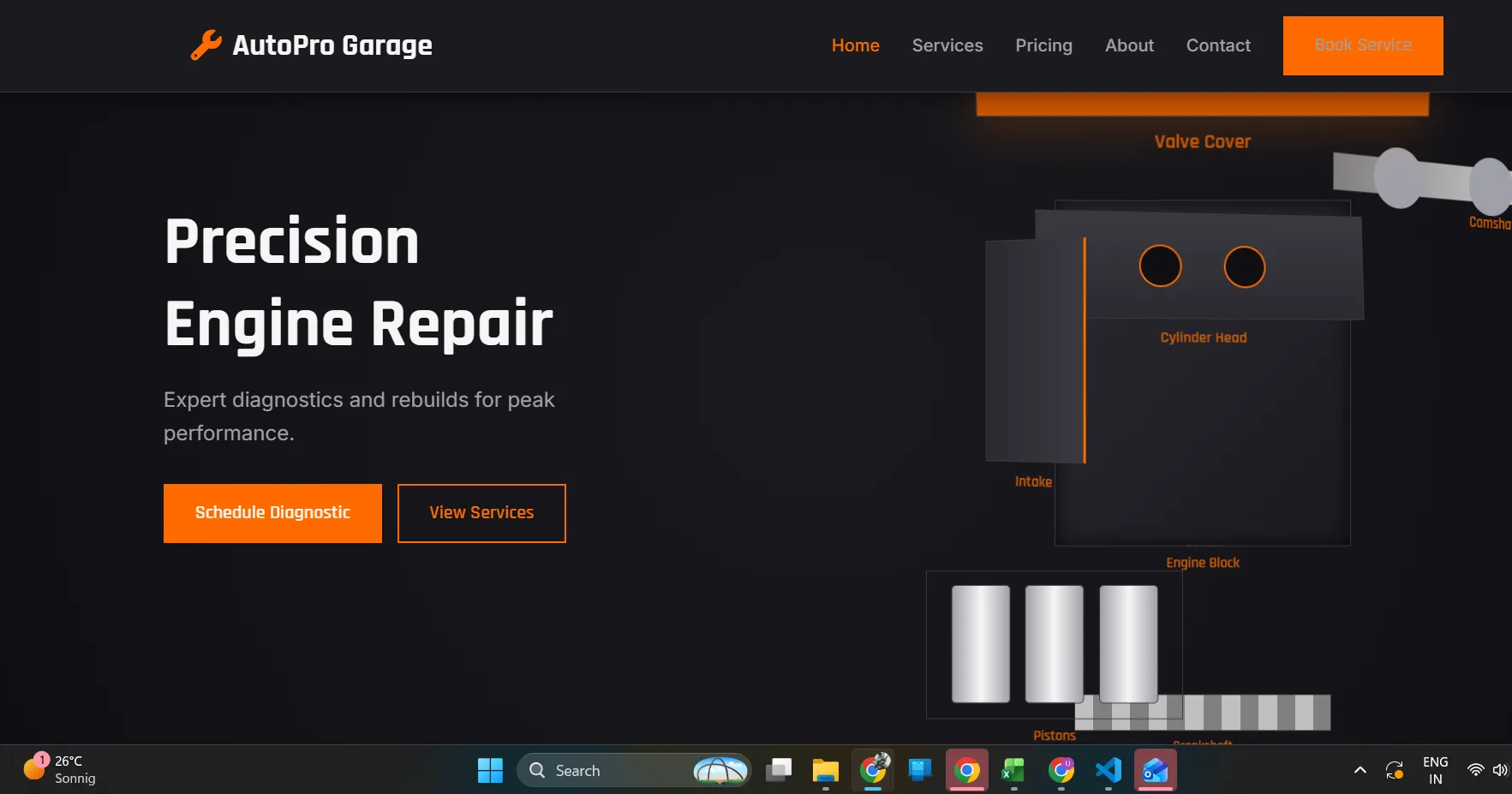 AutoPro Garage - Premium 3D Scroll Automotive & Mechanic Shop Template